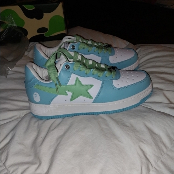 NIB BAPESTA Blue/Green/White Shoes - Picture 3 of 16